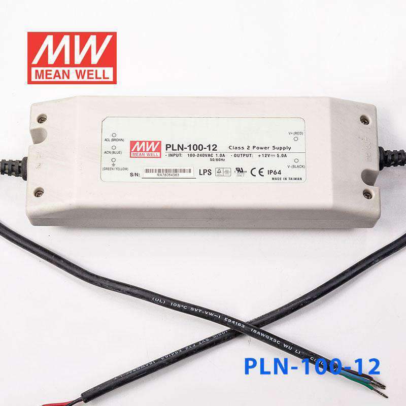 Mean Well PLN-100-12 Power Supply 60W 12V - IP64 5A - PLN-100-12 - powersupplymall.com