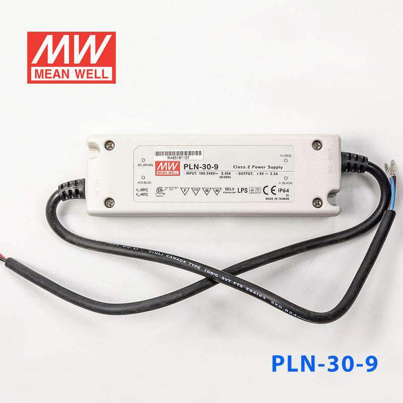 Mean Well PLN - 30 - 9 Power Supply 30W 9V - IP64 - PLN - 30 - 9 - powersupplymall.com