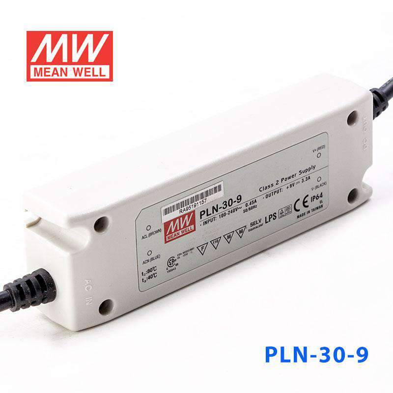 Mean Well PLN - 30 - 9 Power Supply 30W 9V - IP64 - PLN - 30 - 9 - powersupplymall.com