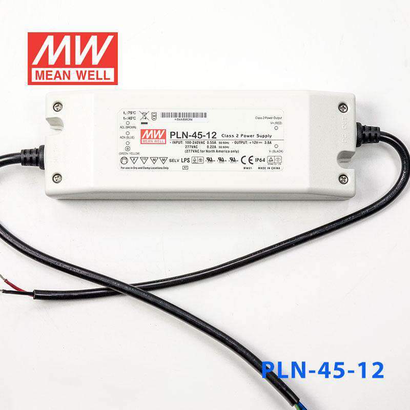 Mean Well PLN - 45 - 12 Power Supply 45W 12V - IP64 - PLN - 45 - 12 - powersupplymall.com