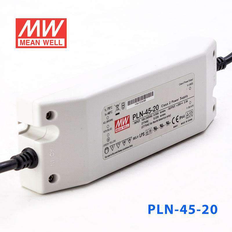Mean Well PLN - 45 - 20 Power Supply 45W 20V - IP64 - PLN - 45 - 20 - powersupplymall.com