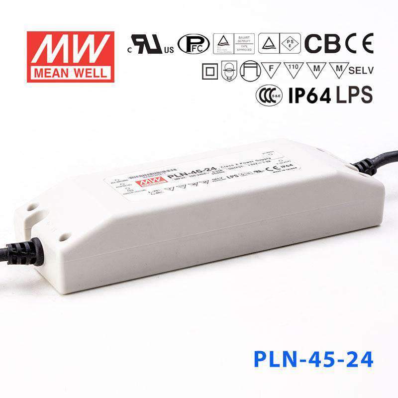 Mean Well PLN - 45 - 24 Power Supply 45W 24V - IP64 - PLN - 45 - 24 - powersupplymall.com