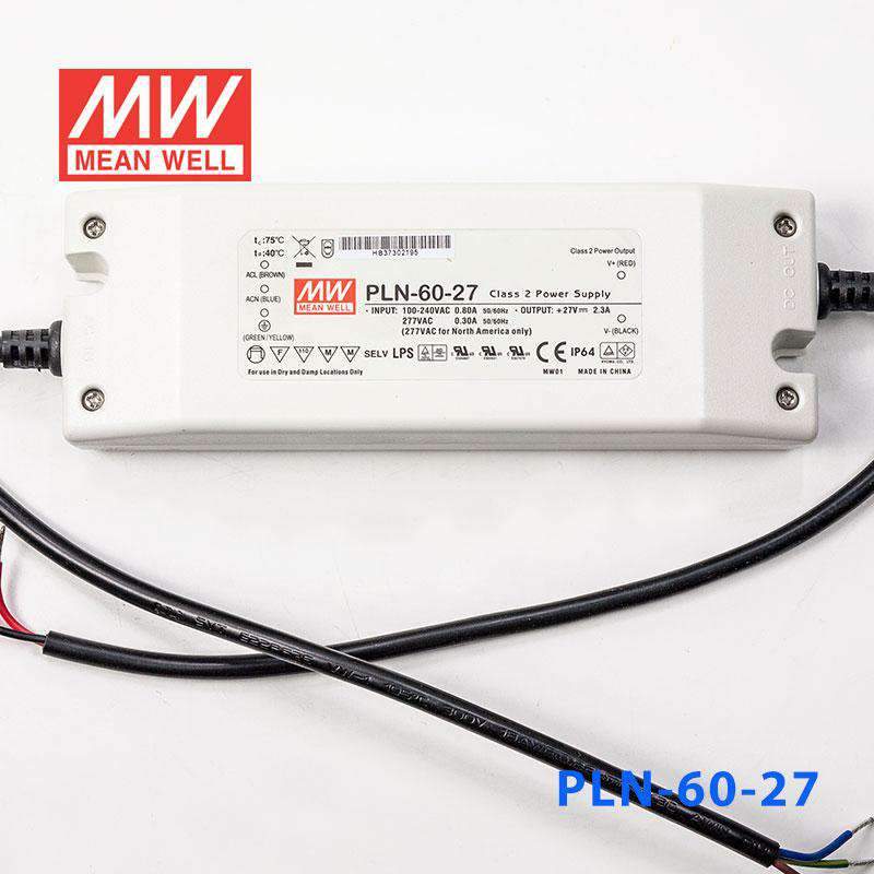 Mean Well PLN - 60 - 27 Power Supply 60W 27V - IP64 - PLN - 60 - 27 - powersupplymall.com