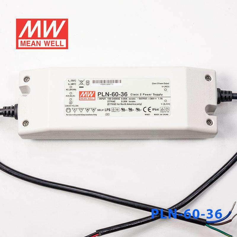 Mean Well PLN - 60 - 36 Power Supply 60W 36V - IP64 - PLN - 60 - 36 - powersupplymall.com