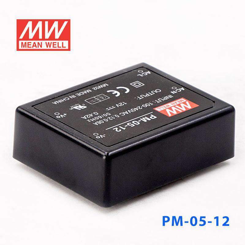 Mean Well PM - 05 - 12 Power Supply 5W 12V - PM - 05 - 12 - powersupplymall.com