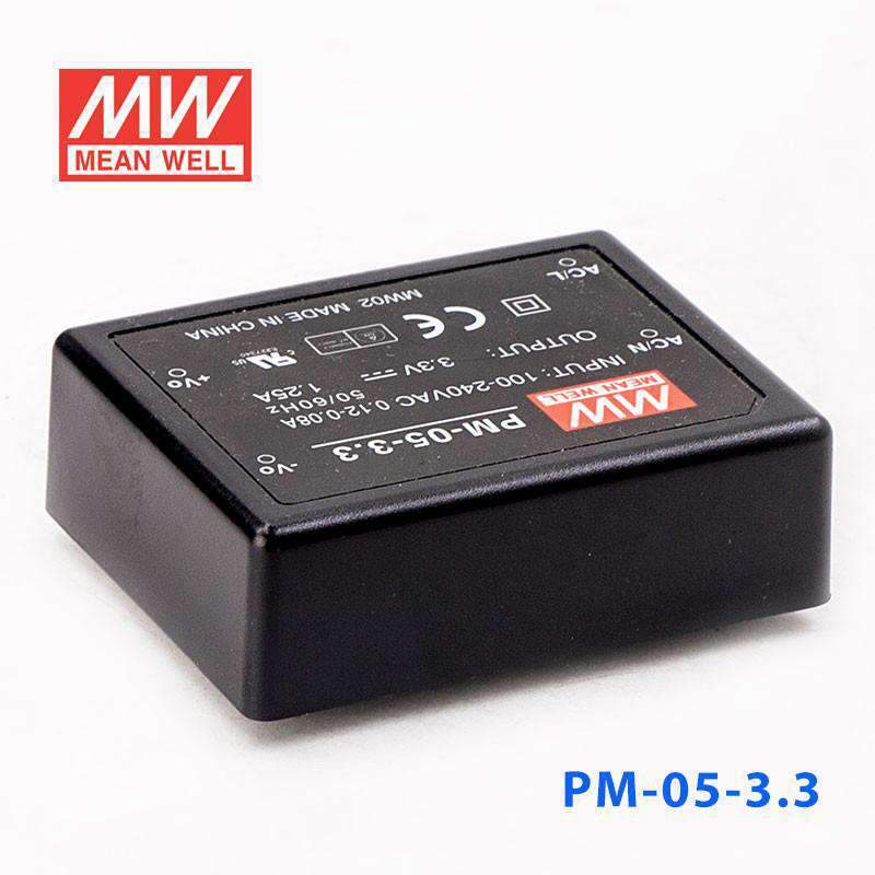 Mean Well PM - 05 - 3.3 Power Supply 5W 3.3V - PM - 05 - 3.3 - powersupplymall.com