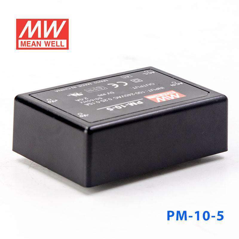 Mean Well PM - 10 - 5 Power Supply 10W 5V - PM - 10 - 5 - powersupplymall.com
