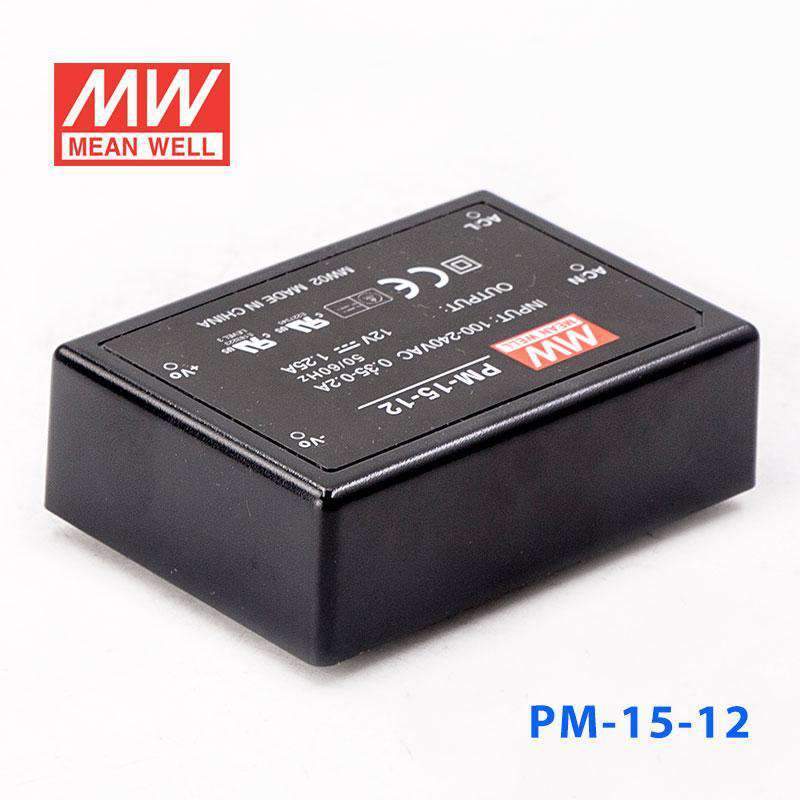 Mean Well PM - 15 - 12 Power Supply 15W 12V - PM - 15 - 12 - powersupplymall.com
