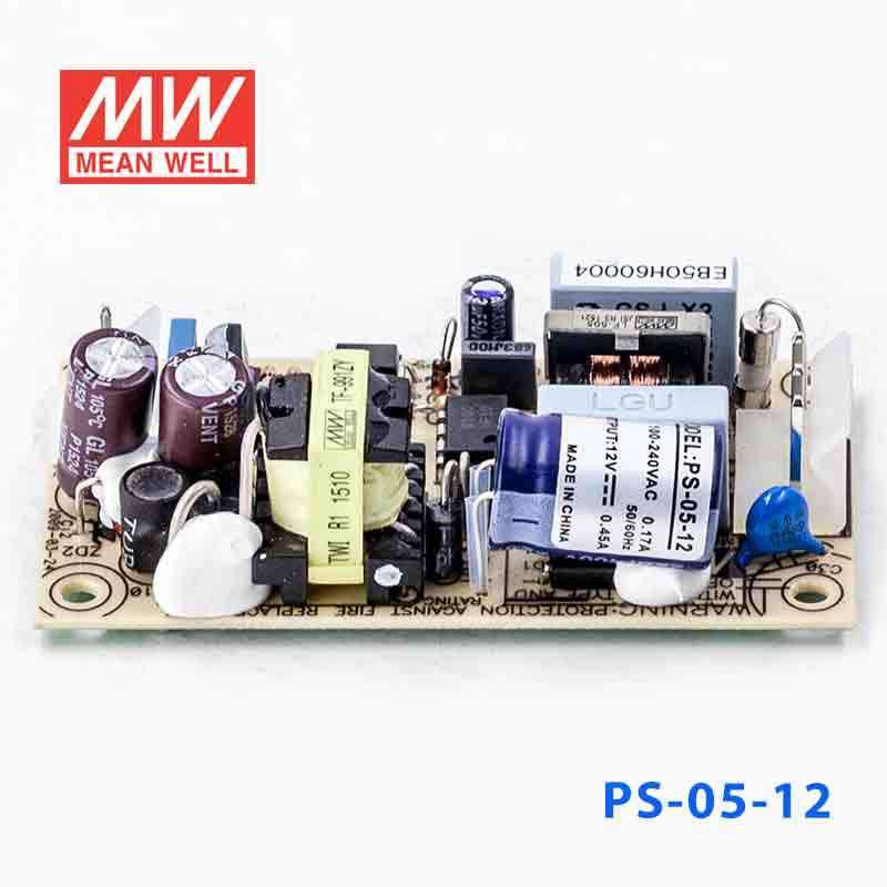 Mean Well PS - 05 - 12 Power Supply 5W 12V - PS - 05 - 12 - powersupplymall.com