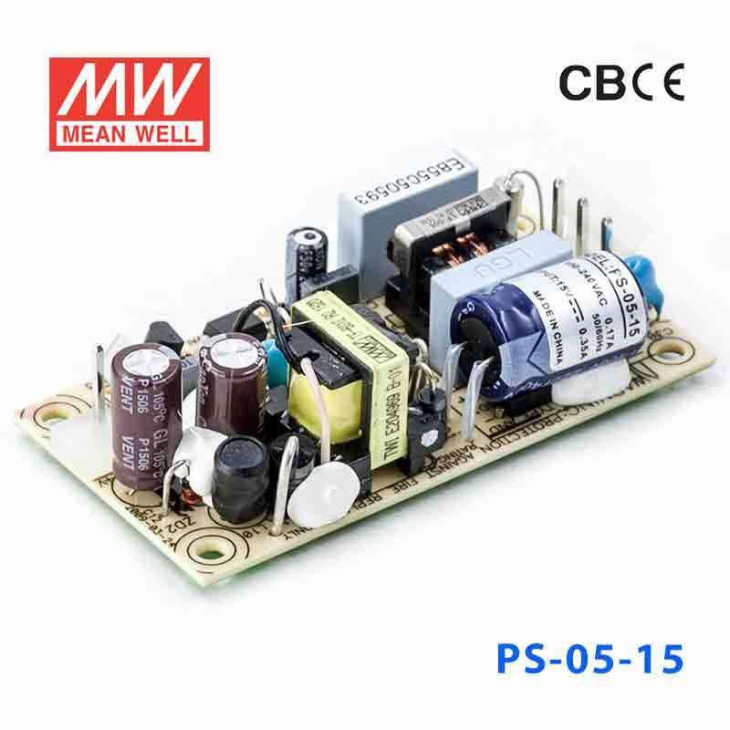 Mean Well PS - 05 - 15 Power Supply 5W 15V - PS - 05 - 15 - powersupplymall.com