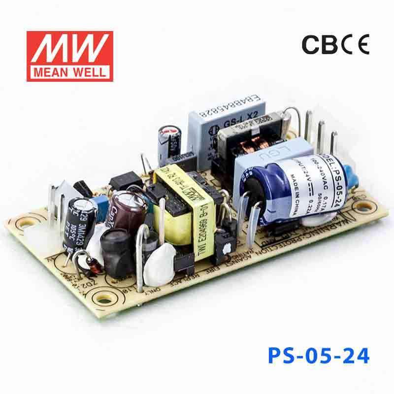 Mean Well PS - 05 - 24 Power Supply 5W 24V - PS - 05 - 24 - powersupplymall.com