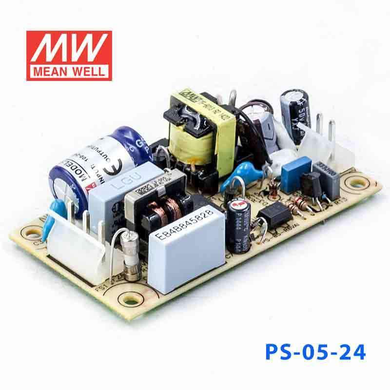 Mean Well PS - 05 - 24 Power Supply 5W 24V - PS - 05 - 24 - powersupplymall.com