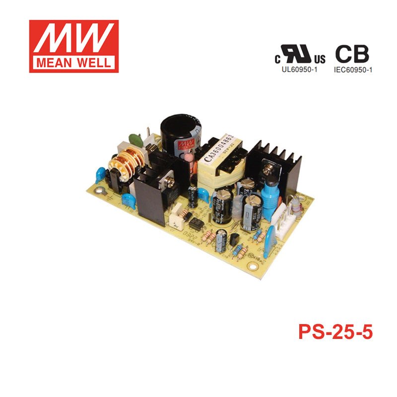 Mean Well PS - 25 - 5 PCB Switching Power Supply - PS - 25 - 5 - powersupplymall.com