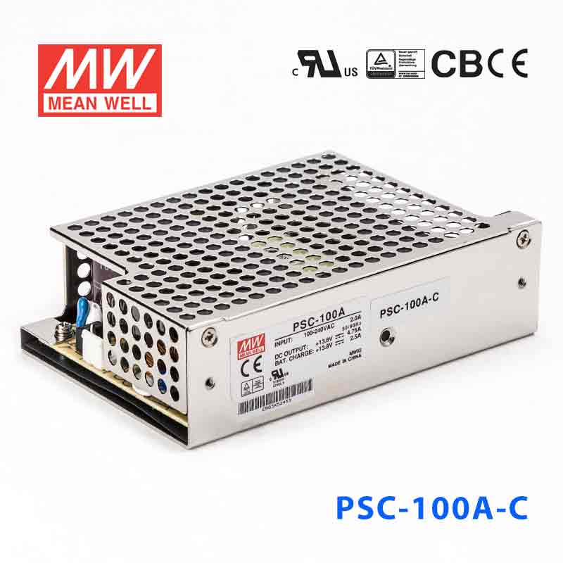 Mean Well PSC - 100A - C Battery Chargers 100.05W 13.8V 4.75A - PFC - PSC - 100A - C - powersupplymall.com