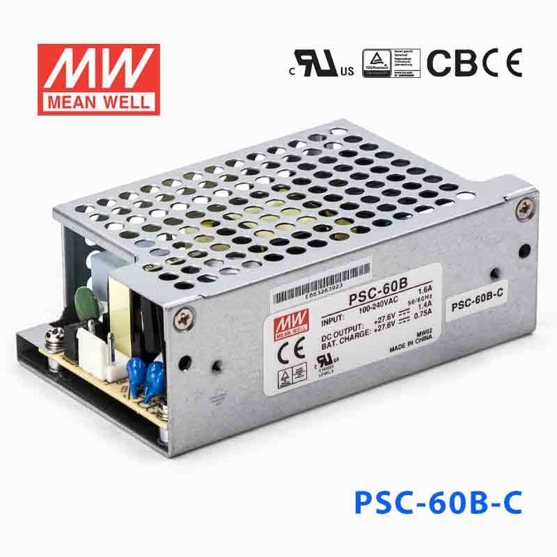 Mean Well PSC - 60B - C Battery Chargers 59.34W 27.6V 1.4A - PFC - PSC - 60B - C - powersupplymall.com