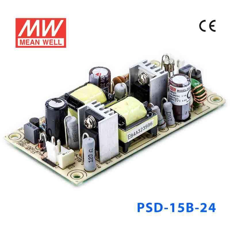 Mean Well PSD - 15B - 24 DC - DC Converter - 14.4W - 18~36V in 24V out - PSD - 15B - 24 - powersupplymall.com