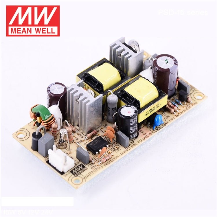 Mean Well PSD - 15B - 5 Switching Power Supply 15W 5V - PSD - 15B - 5 - powersupplymall.com