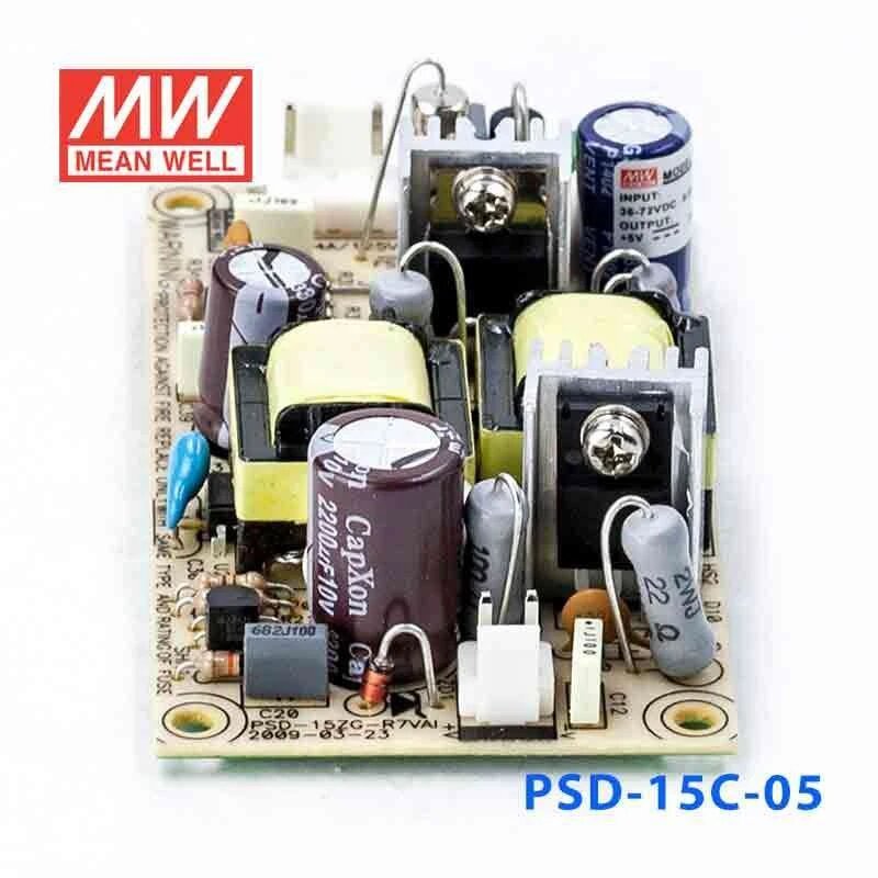 Mean Well PSD - 15C - 05 DC - DC Converter - 15W - 36~72V in 5V out - PSD - 15C - 05 - powersupplymall.com