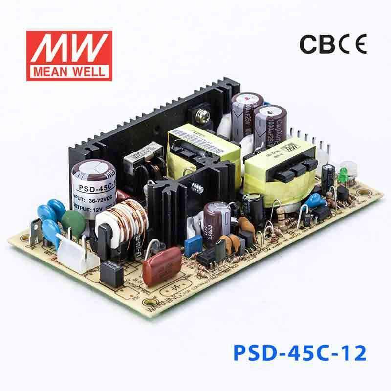 Mean Well PSD - 45C - 12 DC - DC Converter - 45W - 36~72V in 12V out - PSD - 45C - 12 - powersupplymall.com