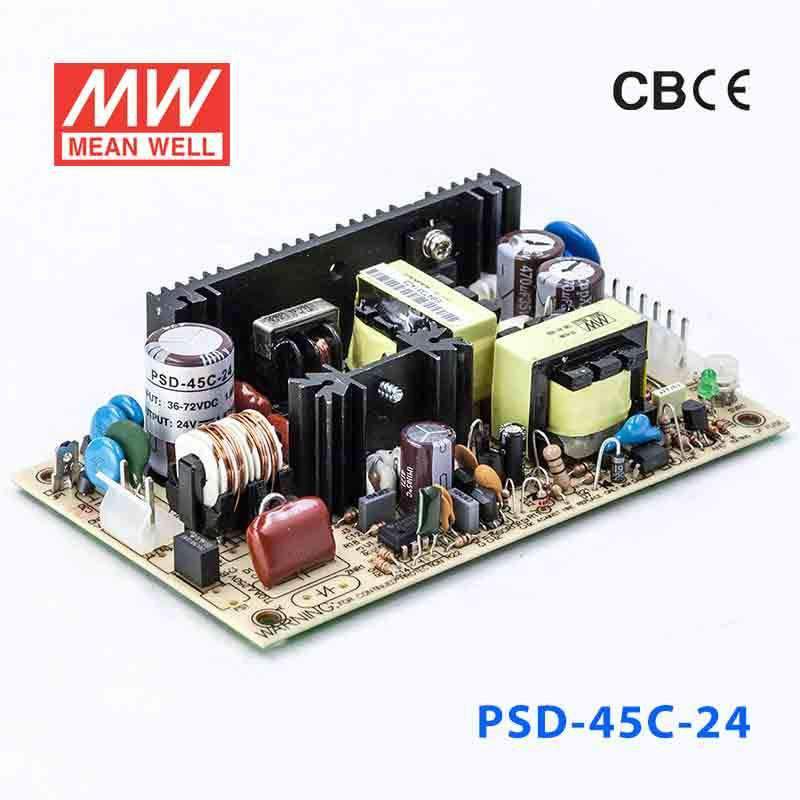 Mean Well PSD - 45C - 24 DC - DC Converter - 45W - 36~72V in 24V out - PSD - 45C - 24 - powersupplymall.com