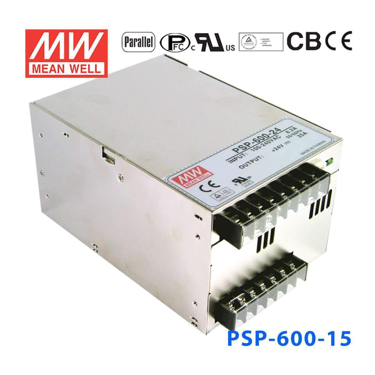 Mean Well PSP - 600 - 15 Power Supply 600W 15V - PSP - 600 - 15 - powersupplymall.com