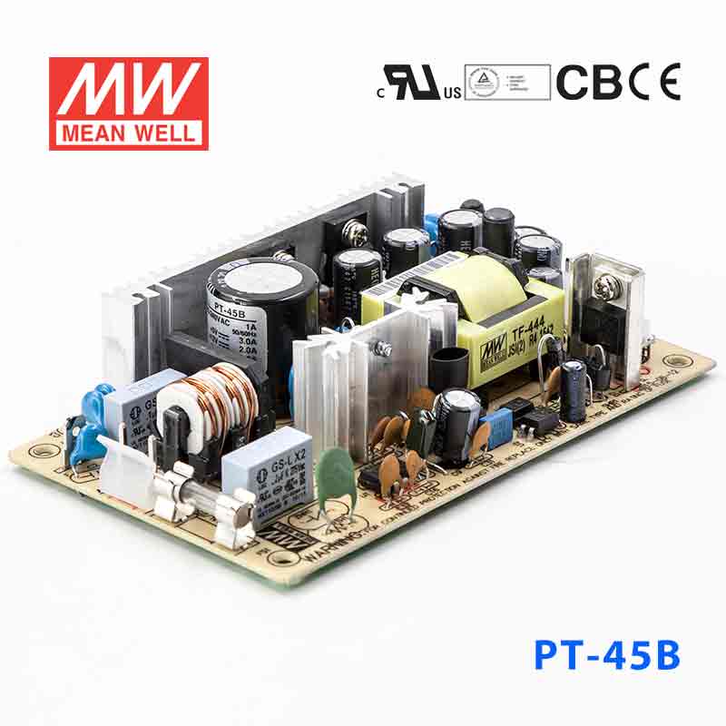 Mean Well PT-45B Power Supply 45W 5V 12V -12V 3A - PT-45B - powersupplymall.com