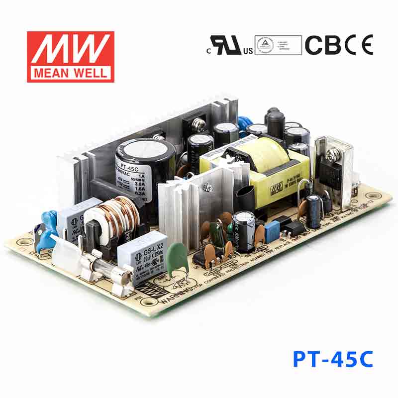 Mean Well PT - 45C Power Supply 45W 5V 15V - 15V - PT - 45C - powersupplymall.com