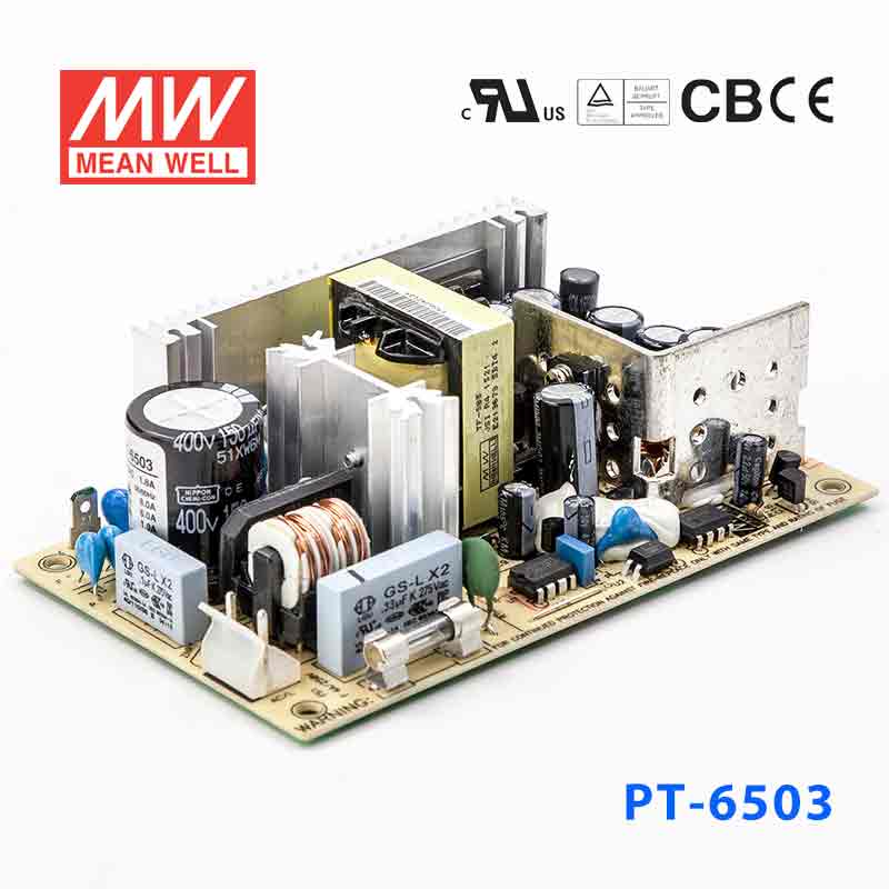 Mean Well PT - 6503 Power Supply 65W 5V 5V 12V - PT - 6503 - powersupplymall.com