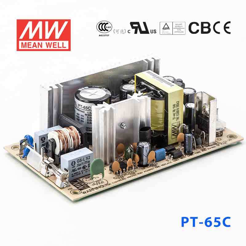 Mean Well PT - 65C Power Supply 65W 5V 15V - 15V - PT - 65C - powersupplymall.com