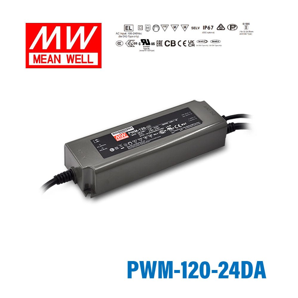 Mean Well PWM - 120 - 24DA Power Supply 120W 24V - DALI - PWM-120-24DA - powersupplymall.com