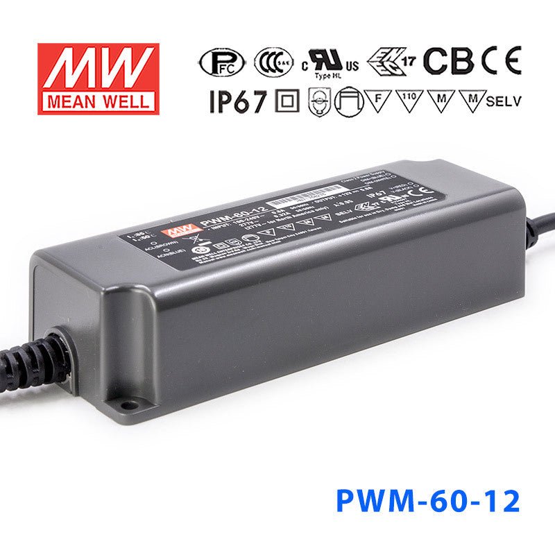 Mean Well PWM - 60 - 12DA Power Supply 60W 12V - DALI - PWM - 60 - 12DA - powersupplymall.com