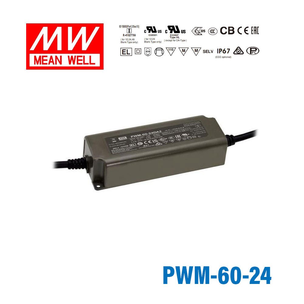 Mean Well PWM Series LED Power Supply 24V (40~90W) - - powersupplymall.com