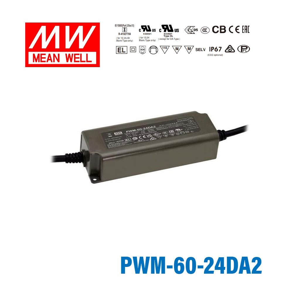 Mean Well PWM Series LED Power Supply 24V (40~90W) - - powersupplymall.com