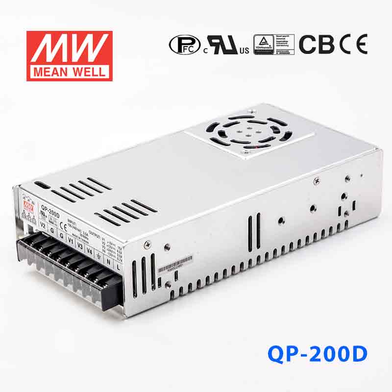 Mean Well QP - 200D Power Supply 200W 5V 12V 24V - 12V - QP - 200D - powersupplymall.com