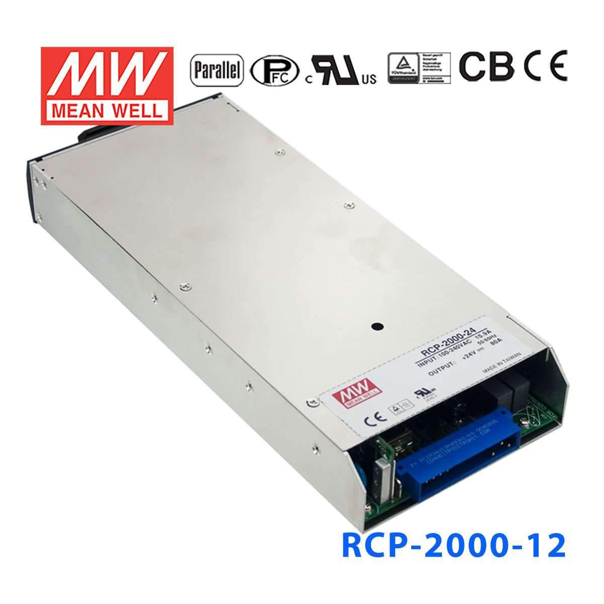 Mean Well RCP - 2000 - 12 power supply 2000W 12V 100A - RCP - 2000 - 12 - powersupplymall.com