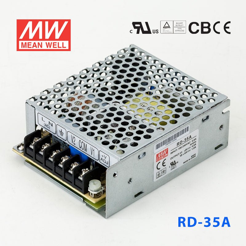 Mean Well RD - 35A Power Supply 35W 5V 12V - RD - 35A - powersupplymall.com