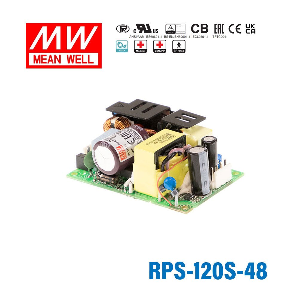Mean Well RPS - 120S - 48 Green Power Supply W 48V 2.5A - Medical Power Supply - RPS-120S-48 - powersupplymall.com