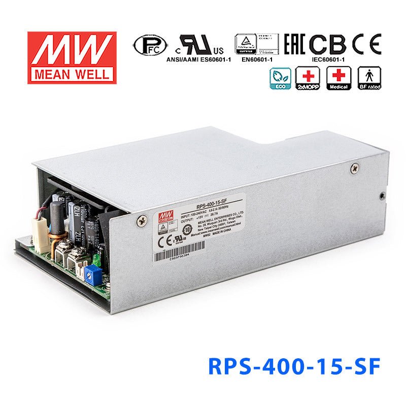 Mean Well RPS - 400 - 15 - SF Green Power Supply W 15V 16.7A - Medical Power Supply - RPS - 400 - 15 - SF - powersupplymall.com