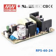 Mean Well RPS - 60 - 24 Green Power Supply W 24V 2.5A - Medical Power Supply - RPS - 60 - 24 - powersupplymall.com