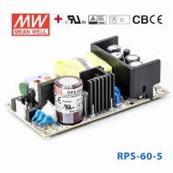 Mean Well RPS - 60 - 5 Green Power Supply W 5V 10A - Medical Power Supply - RPS - 60 - 5 - powersupplymall.com
