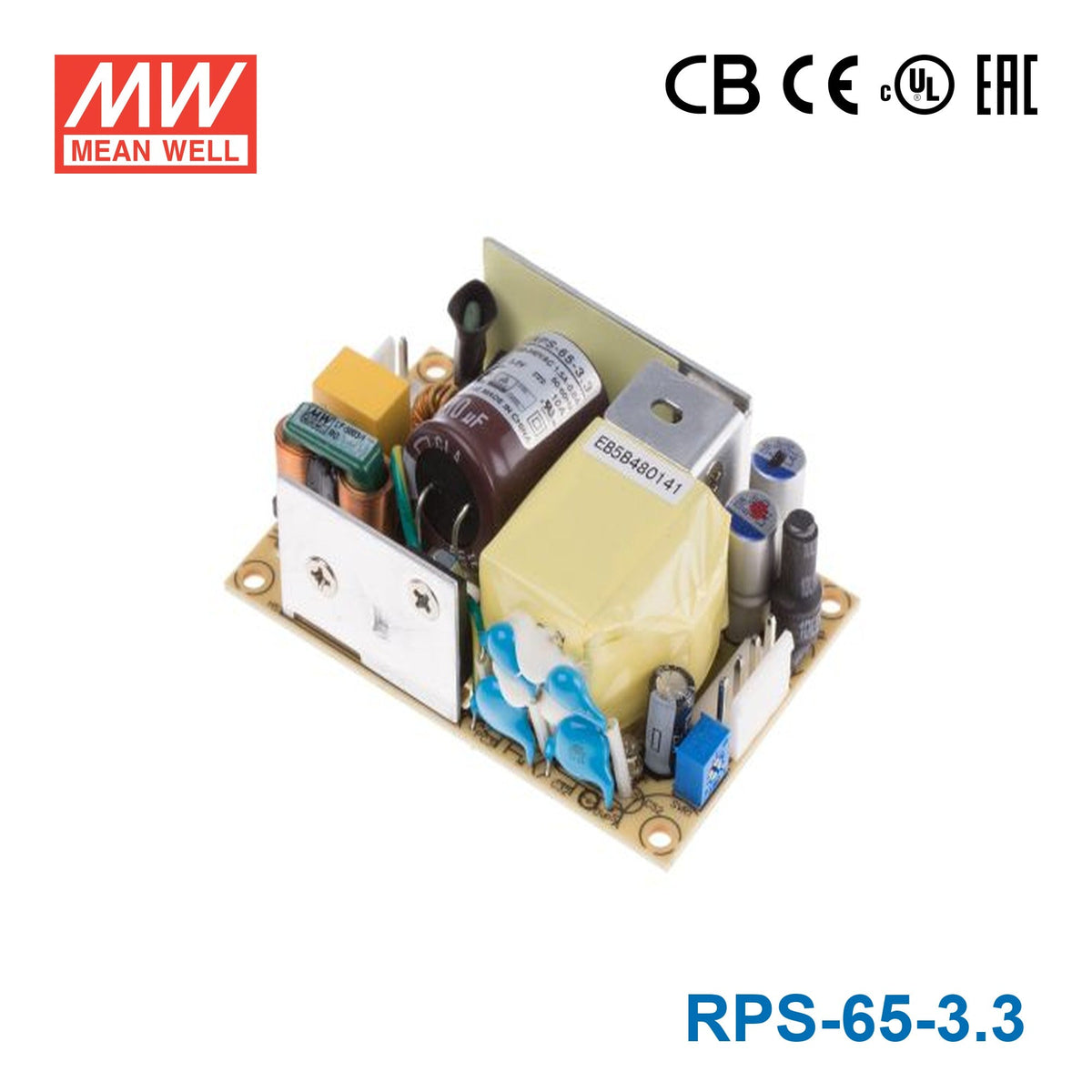 Mean Well RPS-65-3.3 Green Power Supply W 3.3V 10A - Medical Power Supply - RPS-65-3.3 - powersupplymall.com