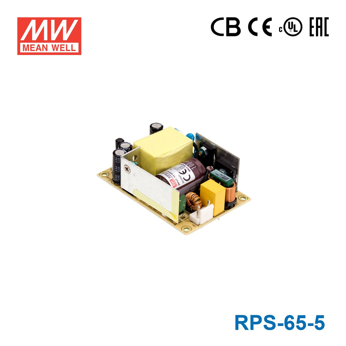 Mean Well RPS-65-5 Green Power Supply W 5V 10A - Medical Power Supply - RPS-65-5 - powersupplymall.com