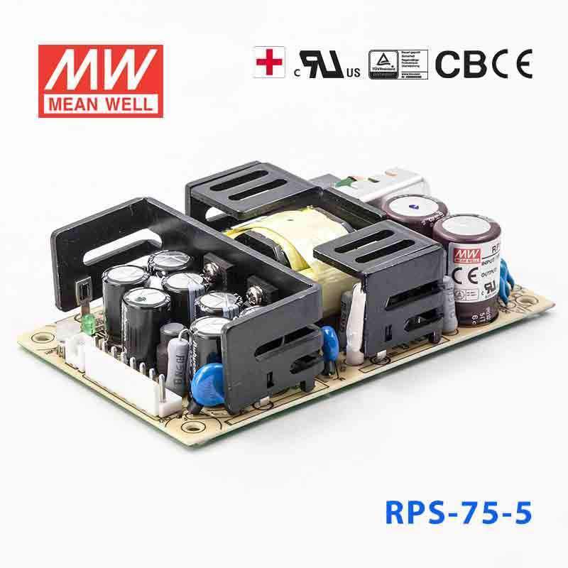 Mean Well RPS - 75 - 5 Green Power Supply W 5V 14A - Medical Power Supply - RPS - 75 - 5 - powersupplymall.com