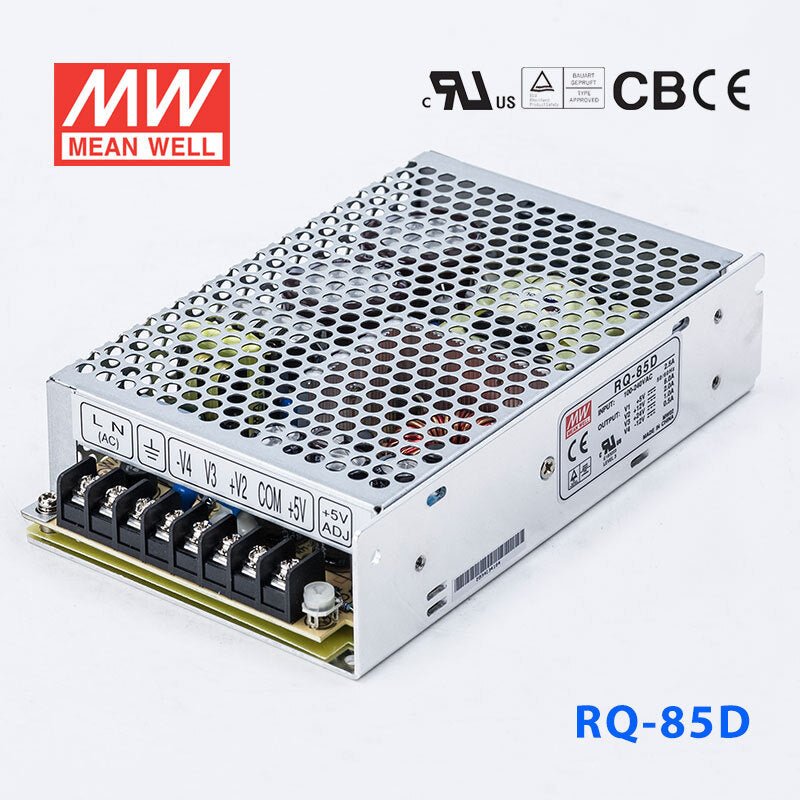 Mean Well RQ - 85D Power Supply 85W 5V 24V 12V - 12 - RQ - 85D - powersupplymall.com