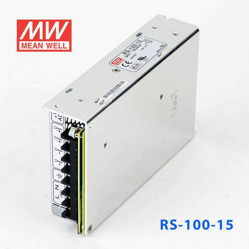 Mean Well RS - 100 - 15 Power Supply 100W 15V - RS - 100 - 15 - powersupplymall.com