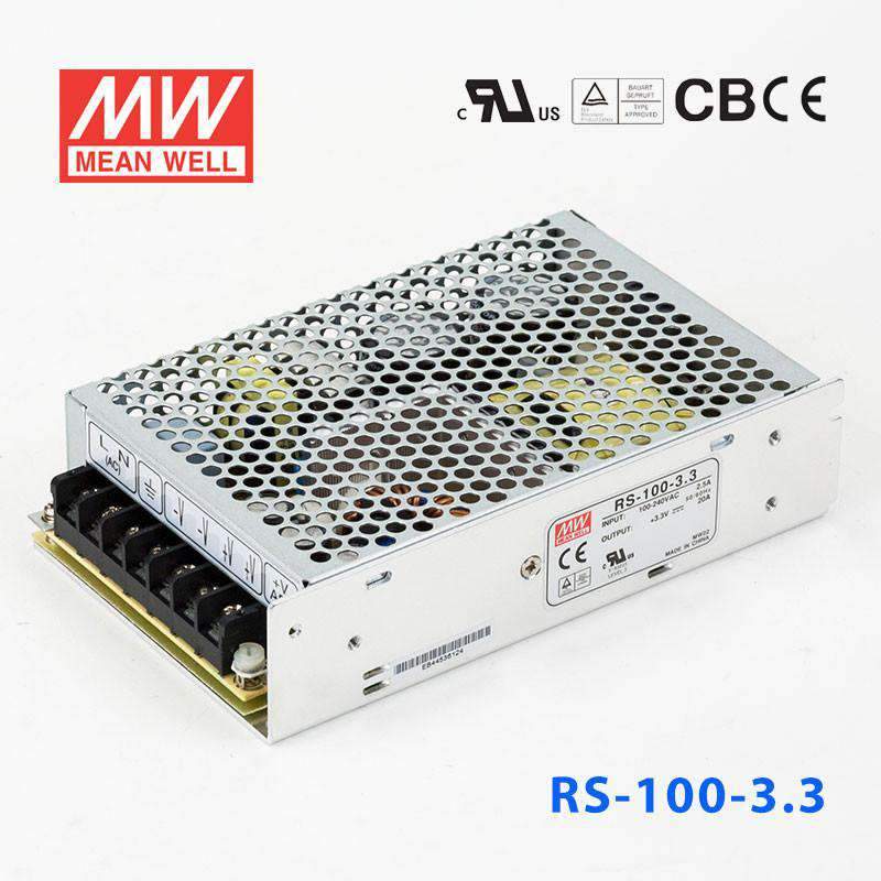 Mean Well RS - 100 - 3.3 Power Supply 100W 3.3V - RS - 100 - 3.3 - powersupplymall.com