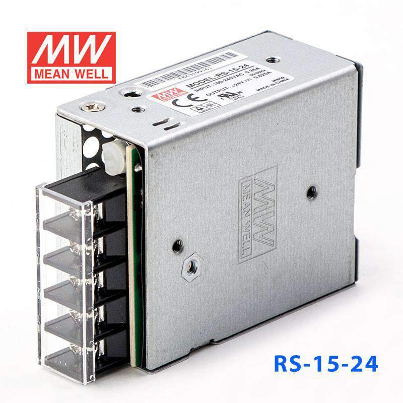 Mean Well RS - 15 - 24 Power Supply 15W 24V - RS - 15 - 24 - powersupplymall.com