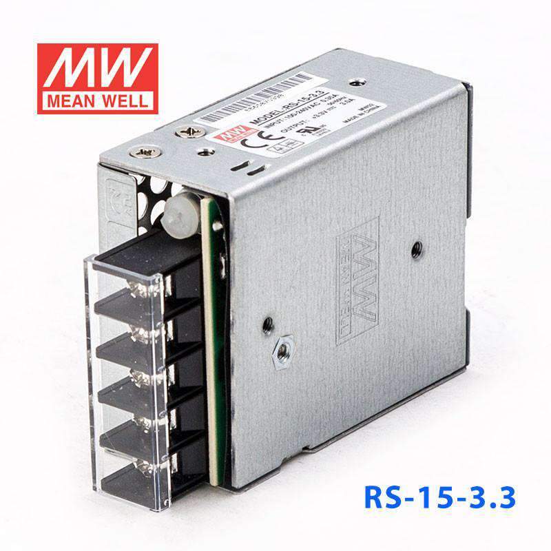 Mean Well RS - 15 - 3.3 Power Supply 15W 3.3V - RS - 15 - 3.3 - powersupplymall.com