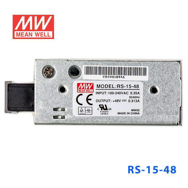 Mean Well RS - 15 - 48 Power Supply 15W 48V - RS - 15 - 48 - powersupplymall.com