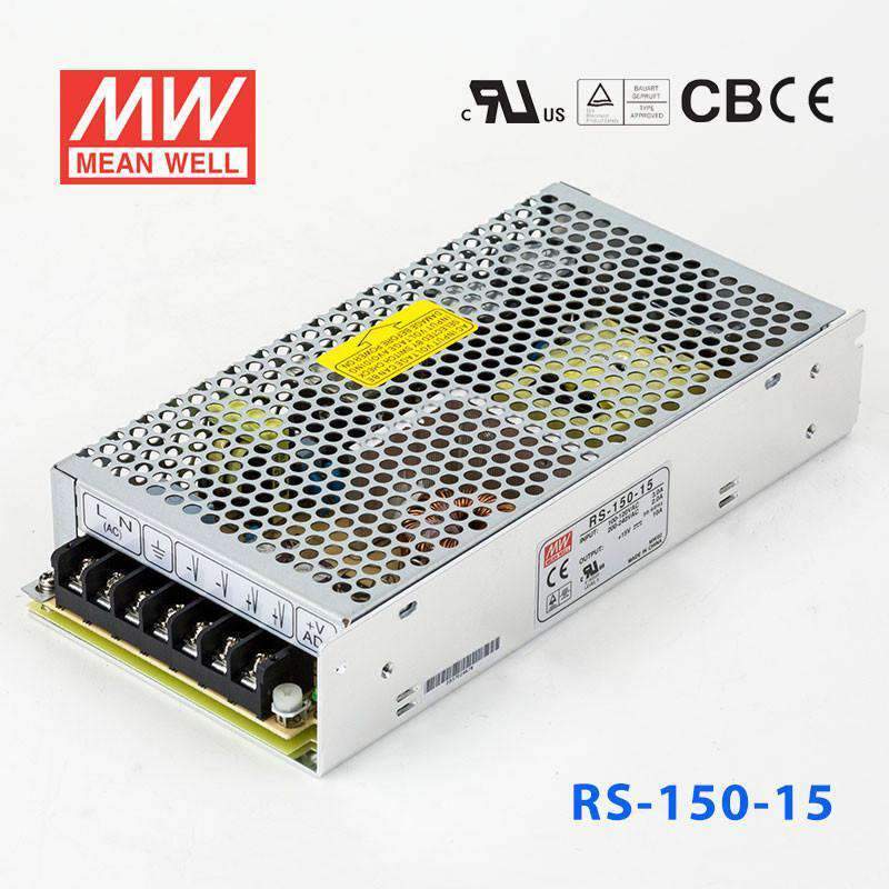 Mean Well RS - 150 - 15 Power Supply 150W 15V - RS - 150 - 15 - powersupplymall.com
